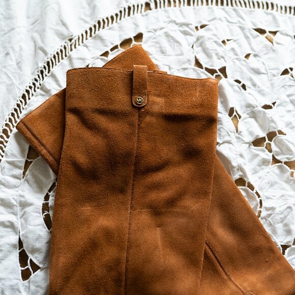 NEW $375 Michael Kors Women NEW $375 Michael Kors Women\'s Harlow Over-The-Knee Suede Boots SZ 8 Cowboy Brown
